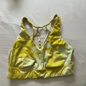 Yellow workout sports bra